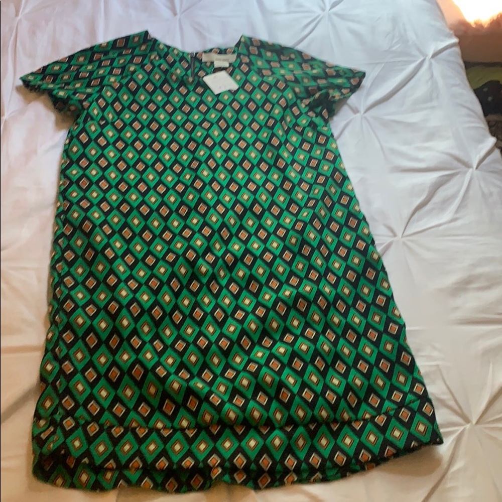 Sans Souci Green Geometric Pattern Dress Size S